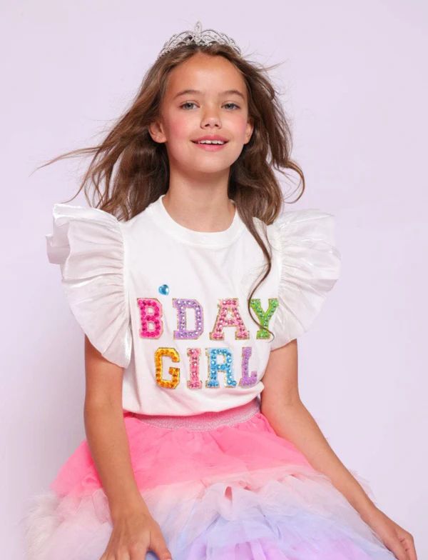 Birthday Girl Gem Ruffle Shirt | Lola + The Boys