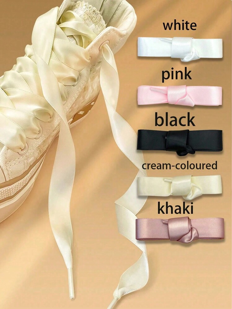HALF INSOLE Fashionable Elegant Solid Color Silk Shoelaces | SHEIN