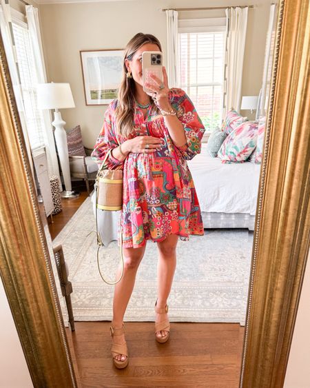 Summer outfit inspo // this dress from Mille is a FAV — runs big, I’m in an xsmall @ 30 weeks pregnant // these see by Chloe platforms have been my go to for years 

#LTKSeasonal #LTKStyleTip #LTKBump