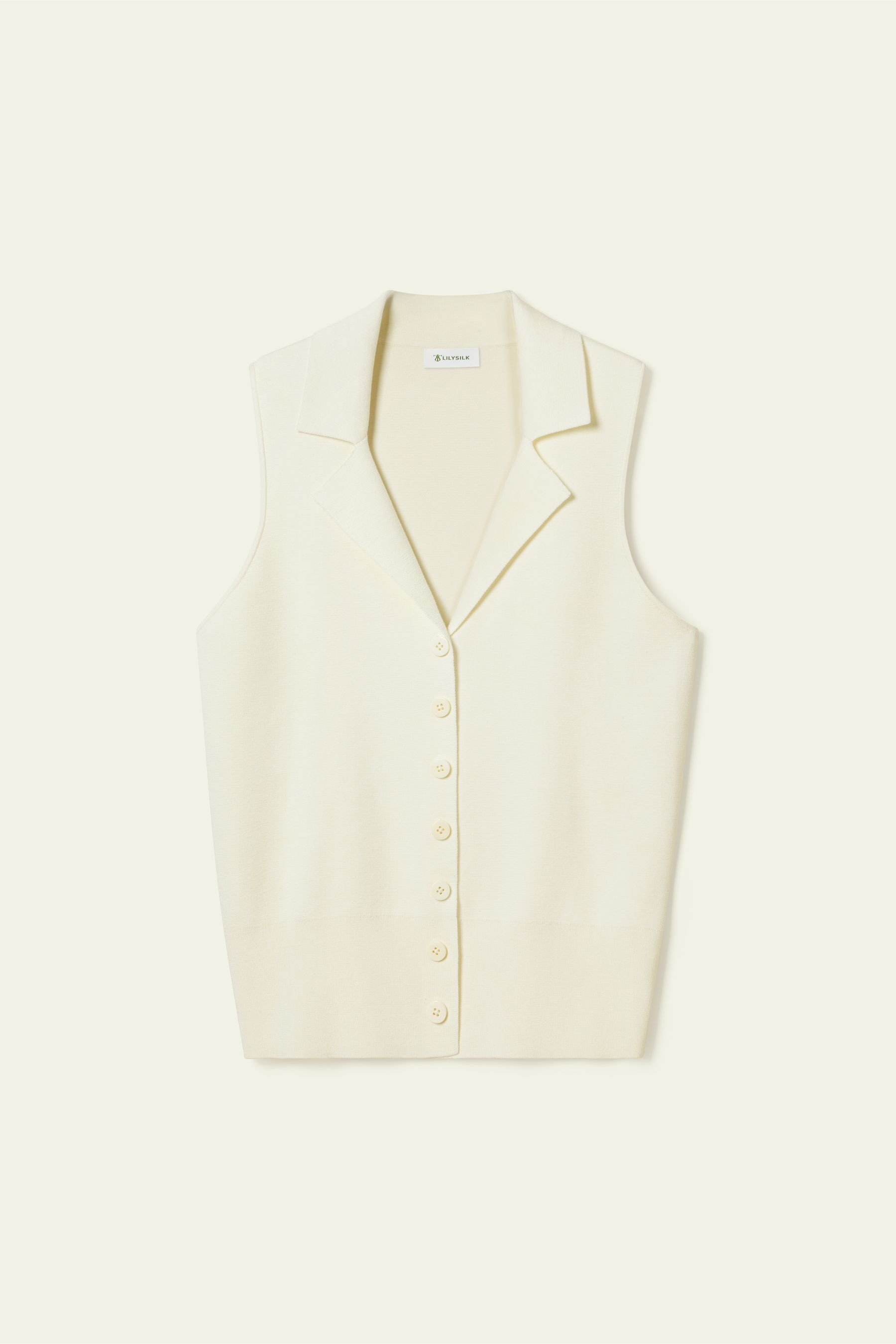 Milano Knit Lapel Collar Silk Viscose Vest | LILYSILK