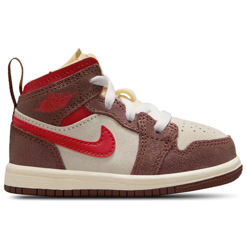 Girls Jordan Jordan 1 Mid SE - Girls' Toddler Shoe Varsity Red/Coconut Milk/Dark Pony Size 04.0 | Kids Foot Locker (US)