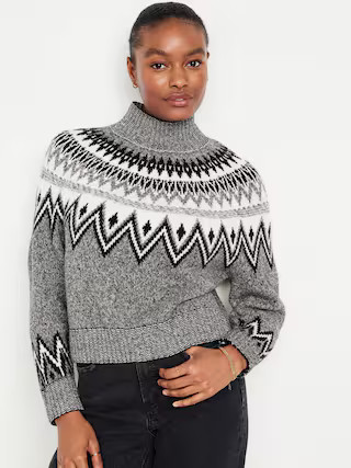 Mock-Neck Cropped Sweater for Women | Old Navy (US)