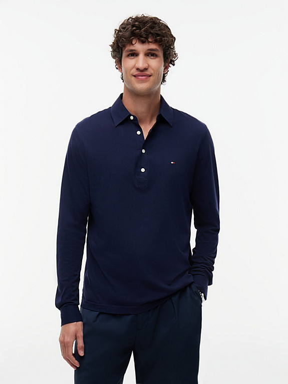 Regular Fit Lightweight Long Sleeve Polo Shirt | Tommy Hilfiger UK