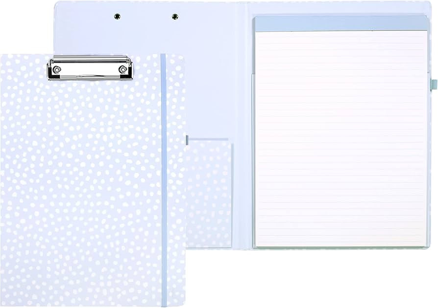 Steel Mill & Co Cute Clipboard Folio with Refillable Lined Notepad and Interior Storage Pocket, P... | Amazon (US)