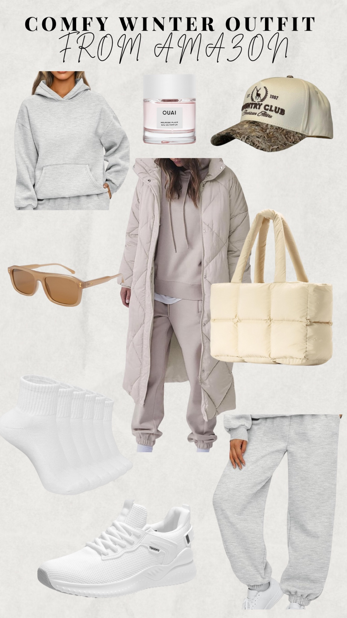 Casual comfy outfit #airportoutfit #casualwinteroutfit #winterjacket #sweatsuit #matchingset #puffertote #whitesneakers #sneakers

#LTKActive #LTKFindsUnder100
