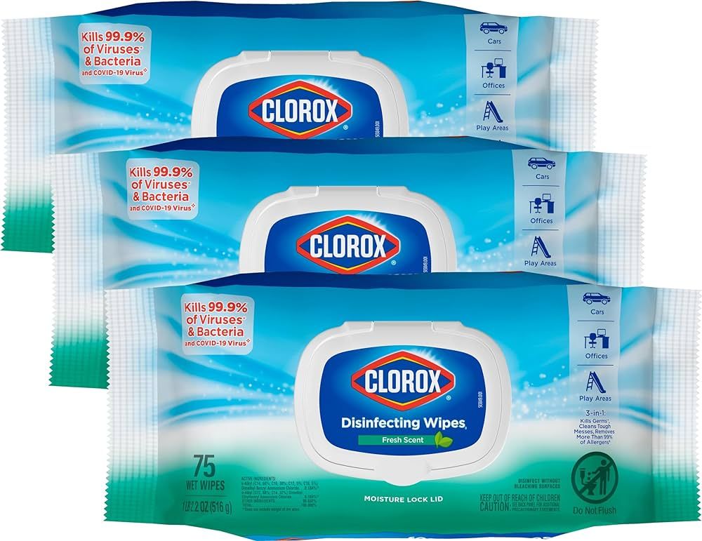 Clorox Disinfecting Wipes, Bleach Free Cleaning Wipes, Household Essentials, Fresh Scent, Moistur... | Amazon (US)