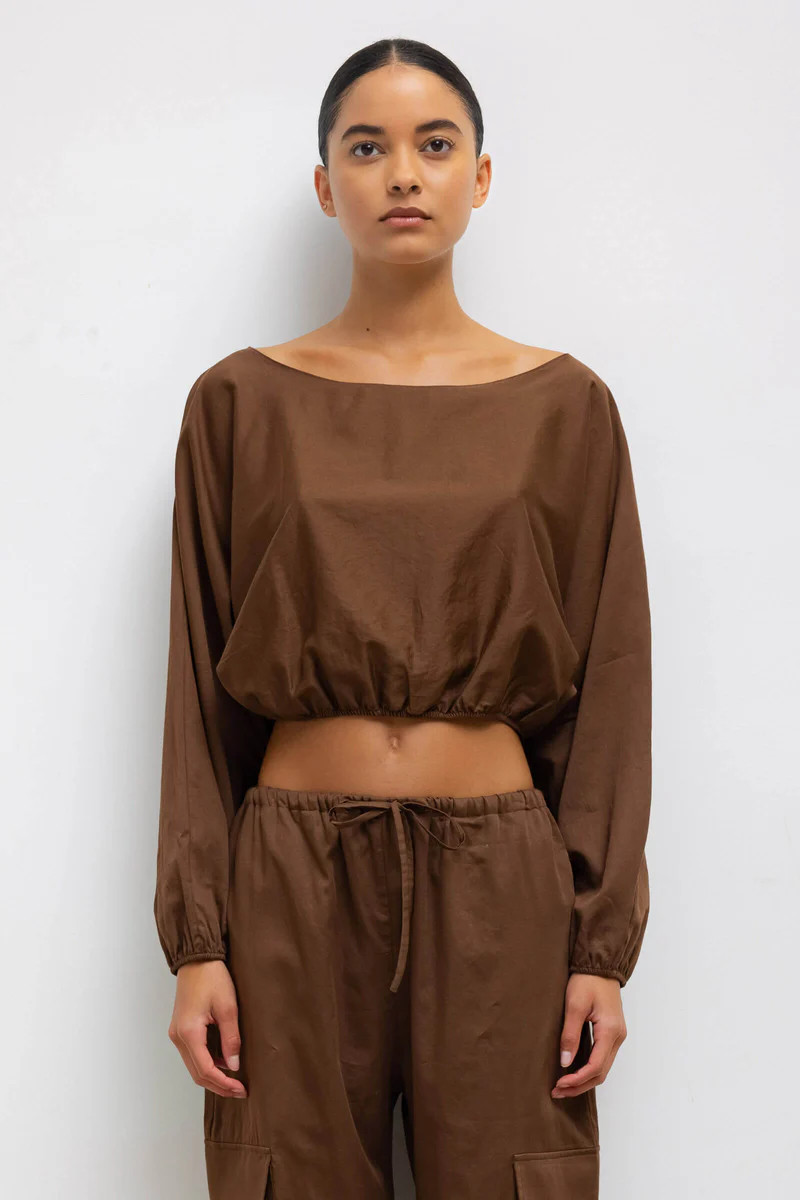 Yoko Long Sleeve Blouson Top | LESET