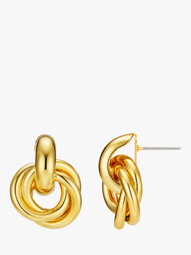 OreliaStatement Interlocking Earrings, Gold | John Lewis (UK)