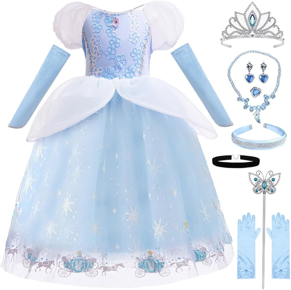 Princess Cinderella Costume for Girls Halloween Carnival Fancy Dress for Cosplay | Amazon (US)