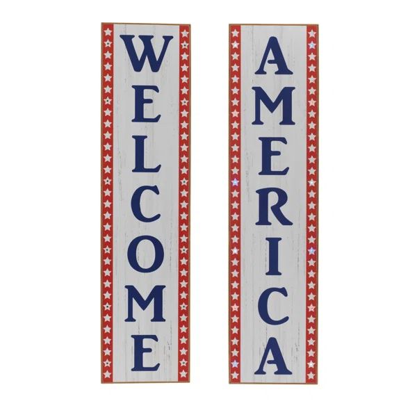 2 Piece Wood Americana Porch Signs Set | Wayfair North America