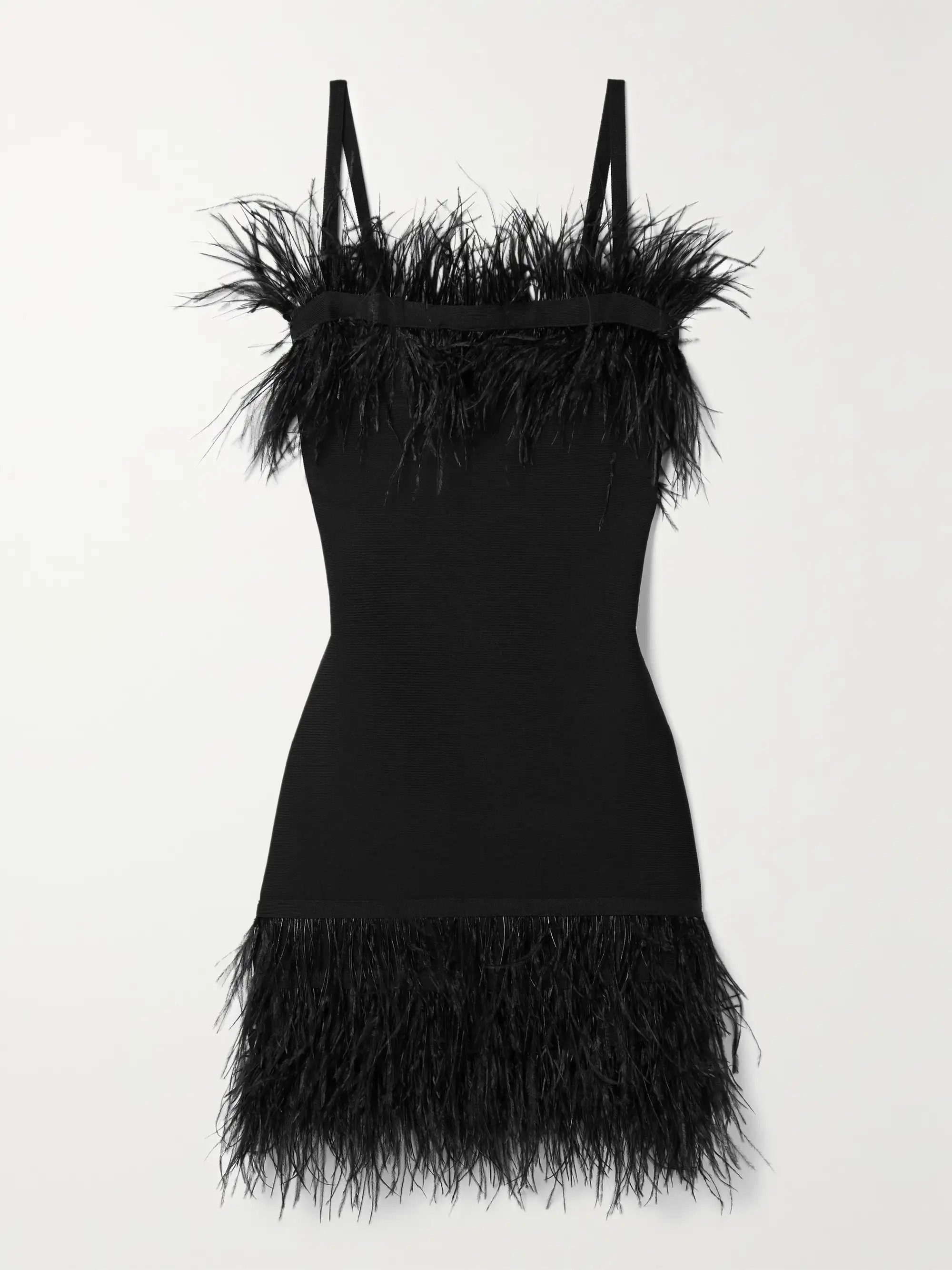 Etta feather-trimmed knitted mini dress | NET-A-PORTER (UK & EU)