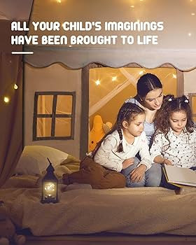 Large Play Tent with Mat for Toddler & Kids, Indoor Playhouse Tent with Star Light and Windows fo... | Amazon (US)