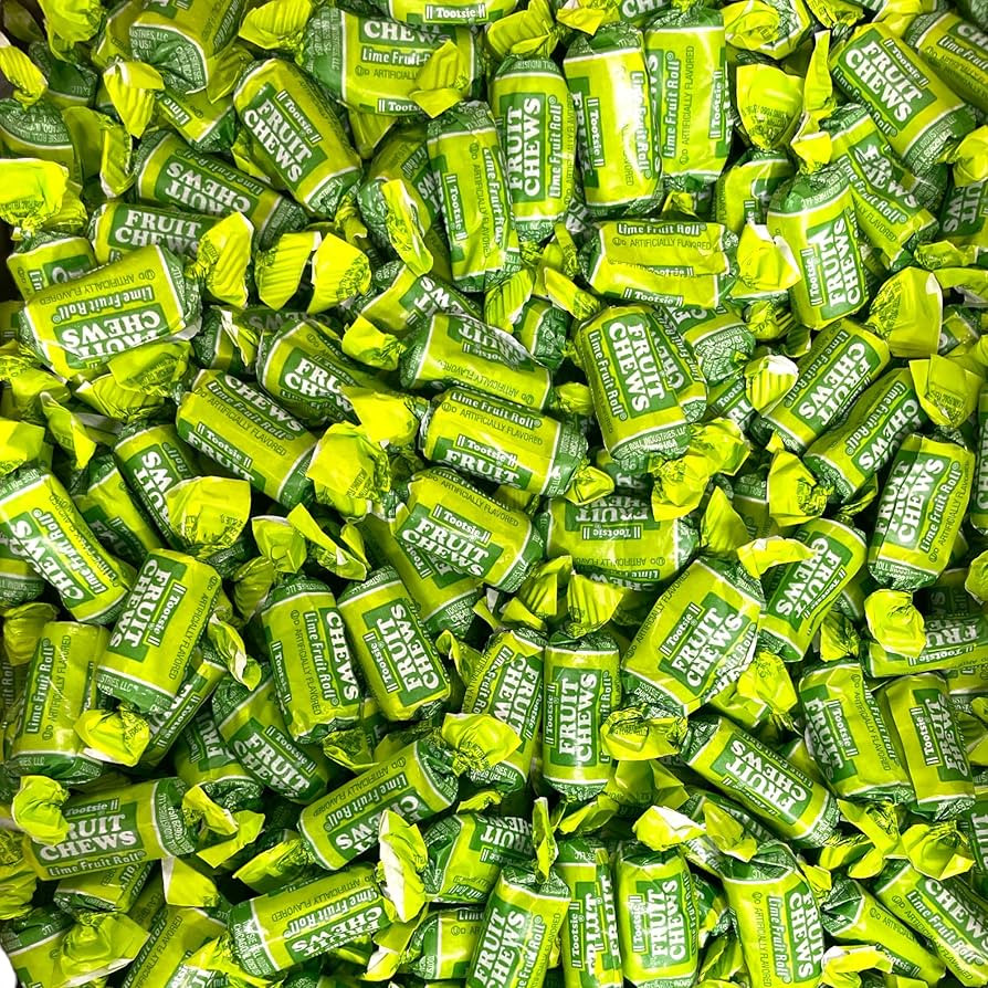 Lime Tootsie Fruit Chews 1 Pound Bulk Candy Bag Individually Wrapped Taffy Candies - Approx. 67 P... | Amazon (US)