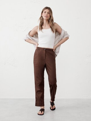 Tapered Linen-Blend Pull-On Pant | Banana Republic Factory