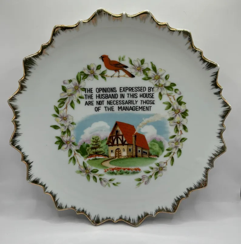 Vintage Kitschy Decorative Plate W/ House and Cardinal, Vintage Wall Decor, Vintage Kitchen Decor... | Etsy (US)