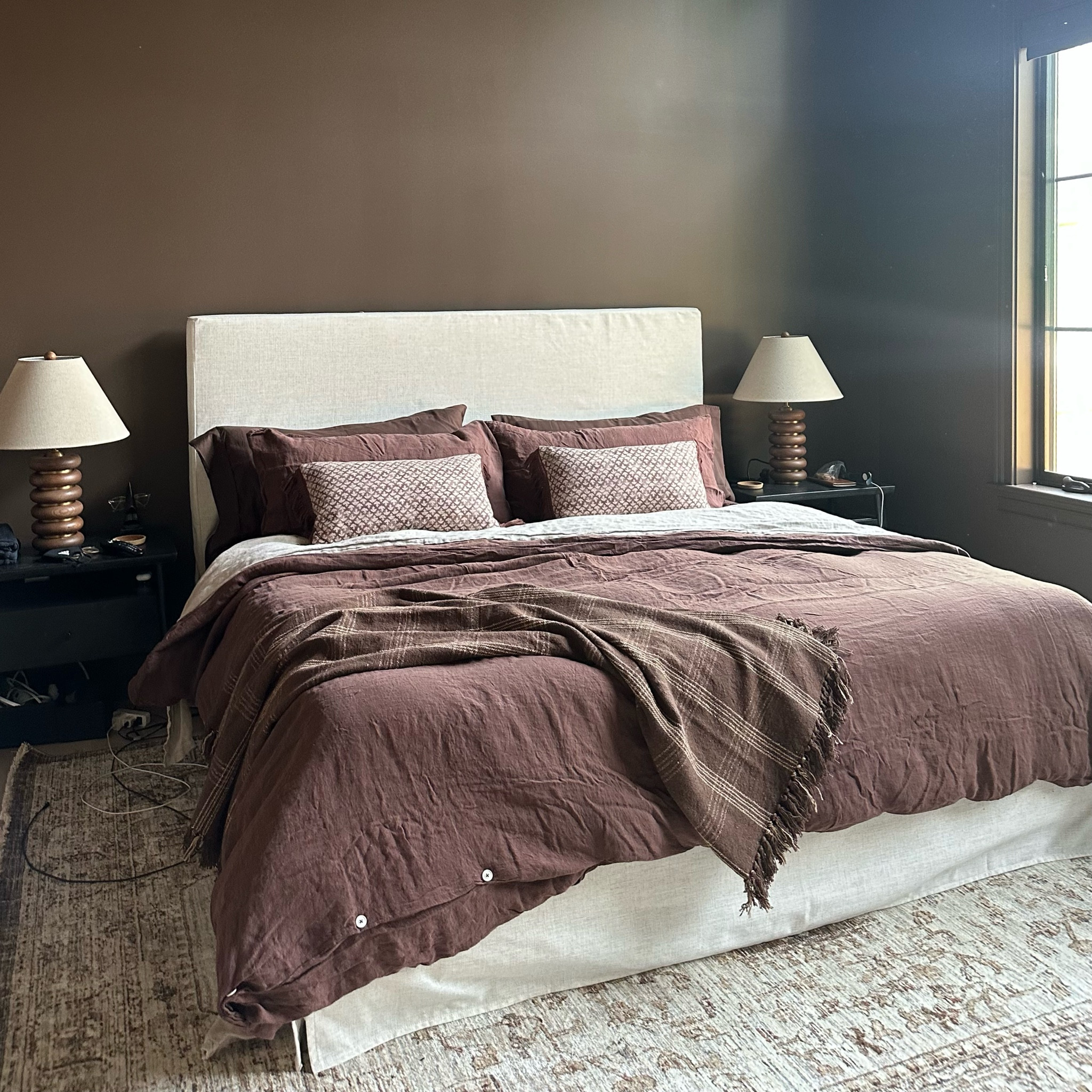 Brown primary bedroom sheets, pillows, duvet.

#LTKhome #LTKstyletip #LTKsalealert