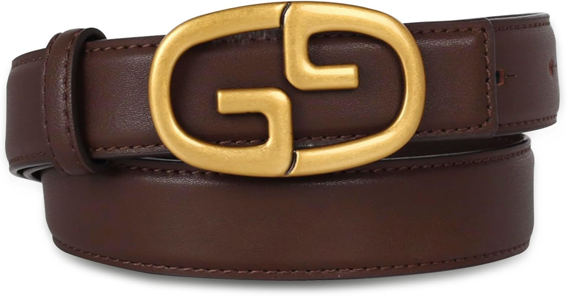 Aurolran Women's Fashion Classic Metal Buckle Leather Belt with Jeans Dress | Amazon (US)