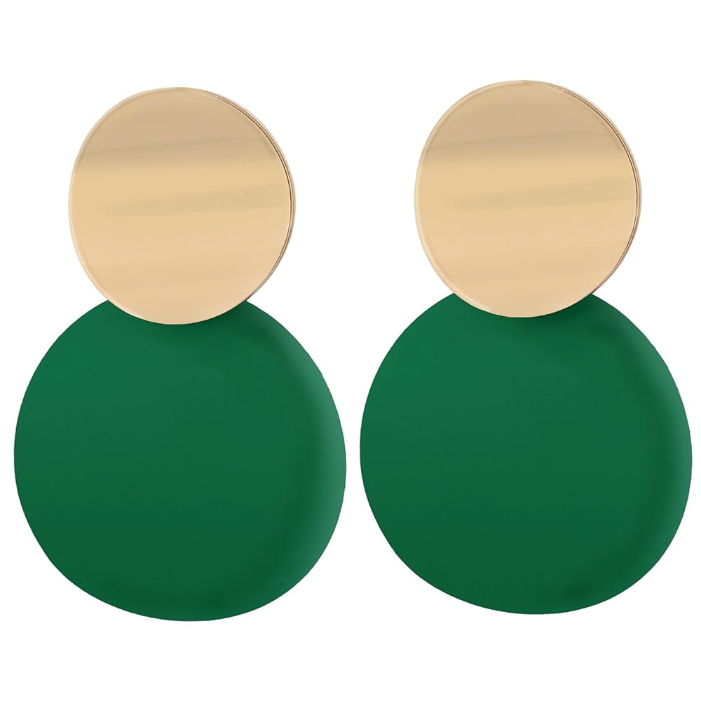 Round Dangle Earrings for Women – Ear Accessories for Party or Casual Wear – Matte Disc Circl... | Amazon (US)