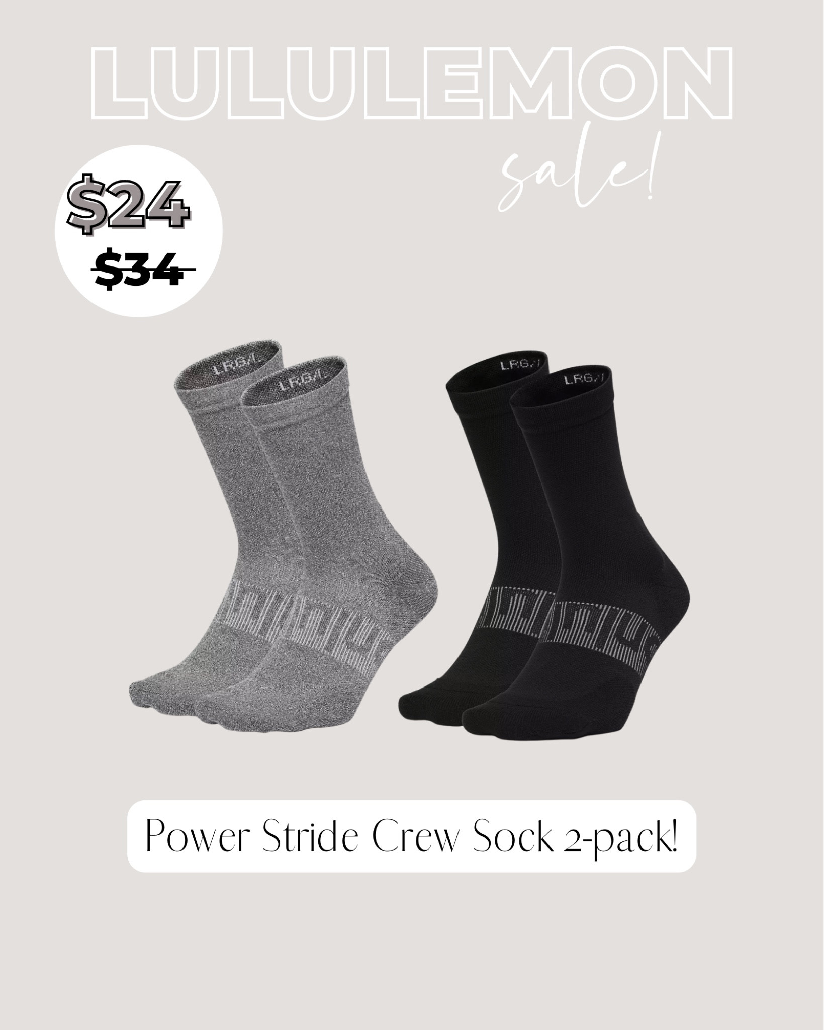 Lululemon power stride socks on sale!!

#LTKstyletip #LTKunder50 #LTKsalealert