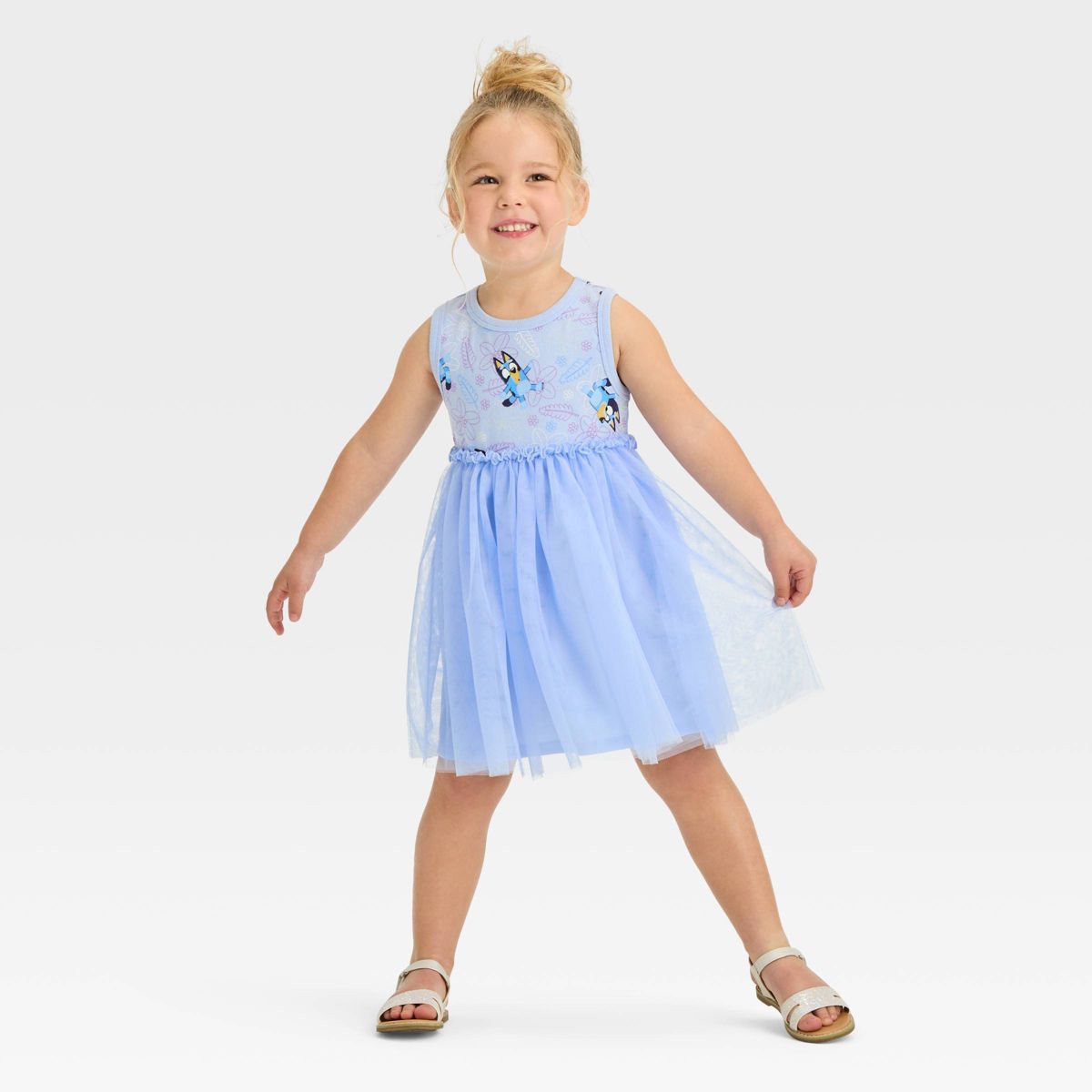 Toddler Girls' Bluey Skater Dress - Periwinkle Blue | Target