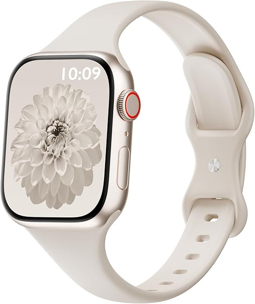 Thin Sport Silicone Slim Band Compatible with Apple Watch Bands Women Men | Soft Narrow Strap Wri... | Amazon (US)