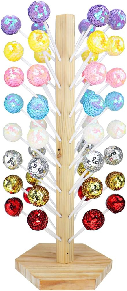 DOERDO Cake Pop Stand 48 Hole Cake Pop Holder Wooden Lollipop Stand, Dessert Stands for Wedding B... | Amazon (US)