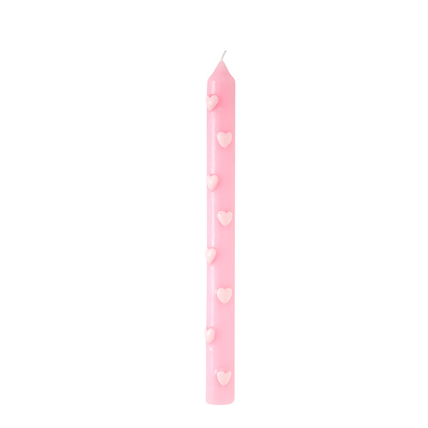 Pink Heart Taper Candle | Mud Pie