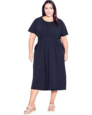 EVANS Women's Plus Size Dress Cool TIE | Amazon (US)
