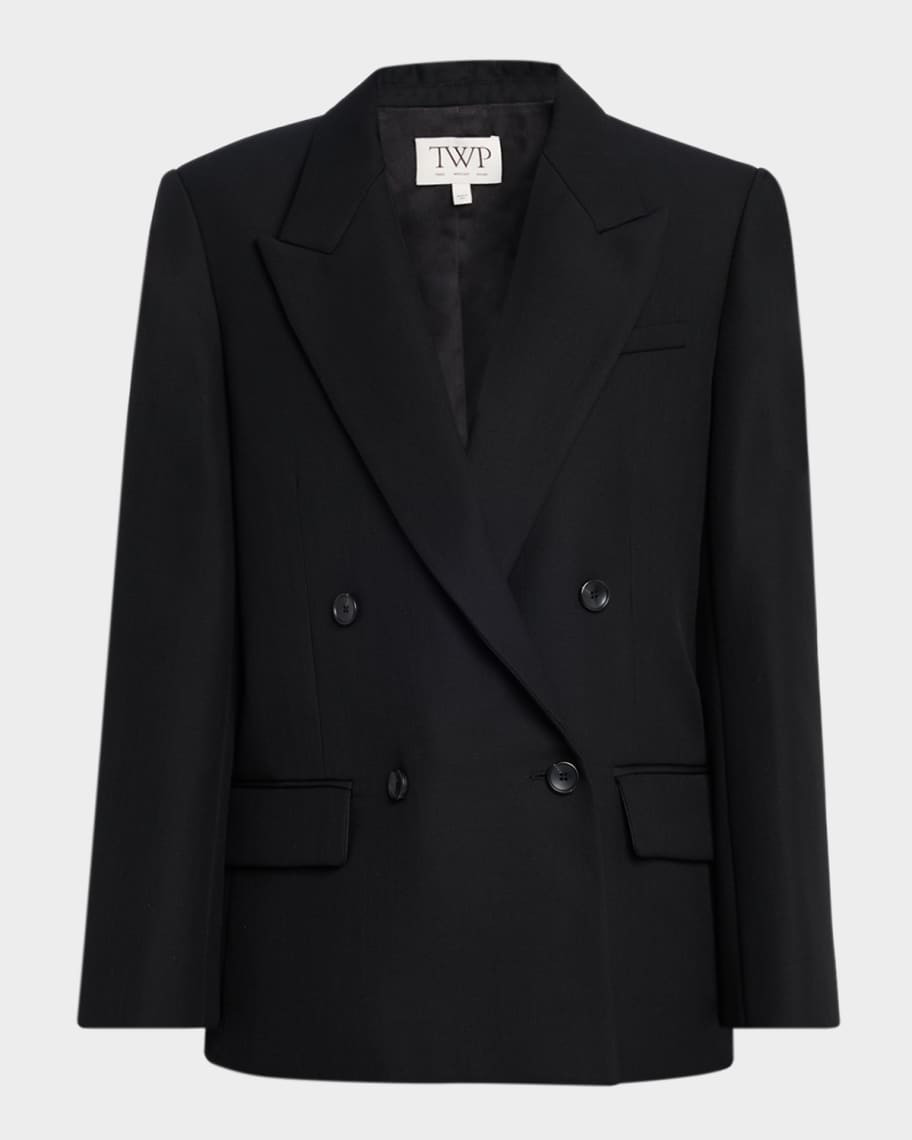 Harper Stretch Wool Double-Breasted Blazer | Neiman Marcus