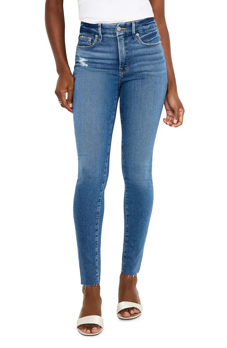 Good American Good Legs Raw Hem Skinny Jeans | Nordstrom | Nordstrom