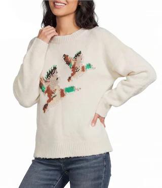 Bailey Rose Long Sleeve Crew Neck Duck Print Sweater - XS | Dillard's