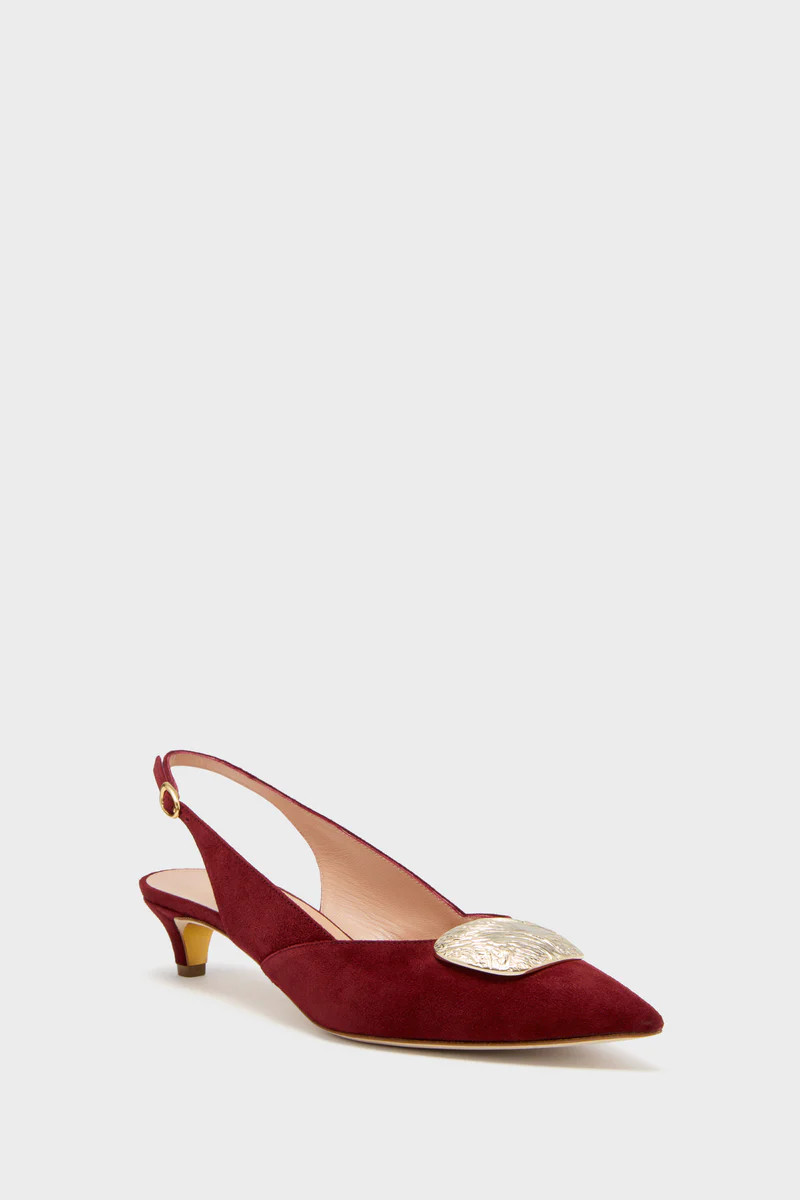 Merlot with Gold Mistly Slingback Heels | Tuckernuck (US)