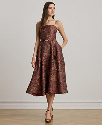 Women's Paisley Belted Cocktail Dress | Macy's