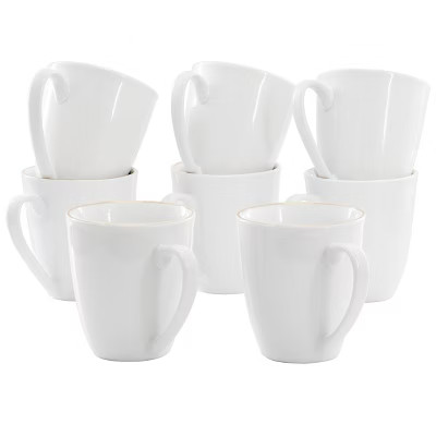 Gibson Home Ogalla 8 Piece 12 Ounce Gold Banded Fine Ceramic Mug Set | Target