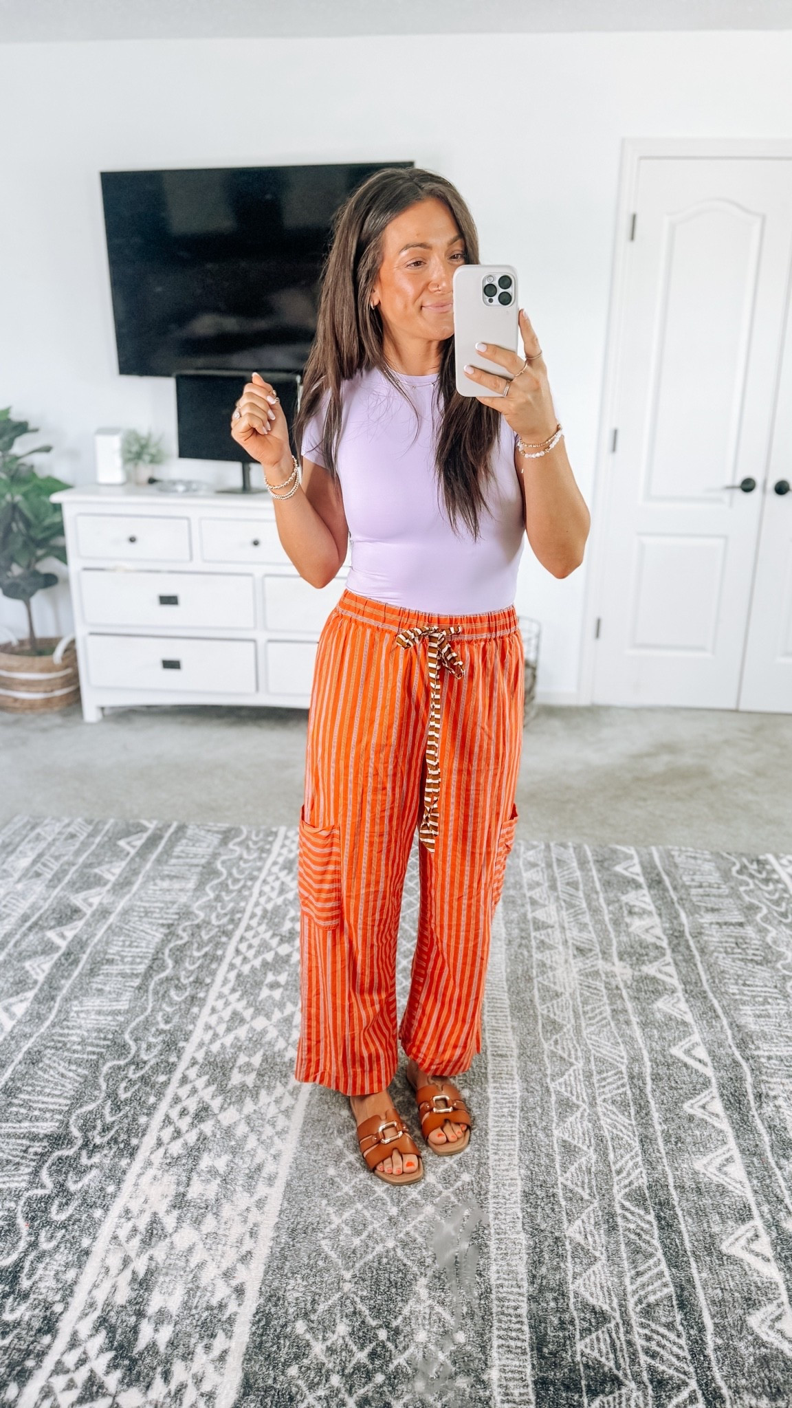 Ootd. This tee is buttery soft with stretch and smoothing! Pants are tts and such a fun option-be prepared for compliments!

#LTKootd #LTKOver40 #LTKgrwm