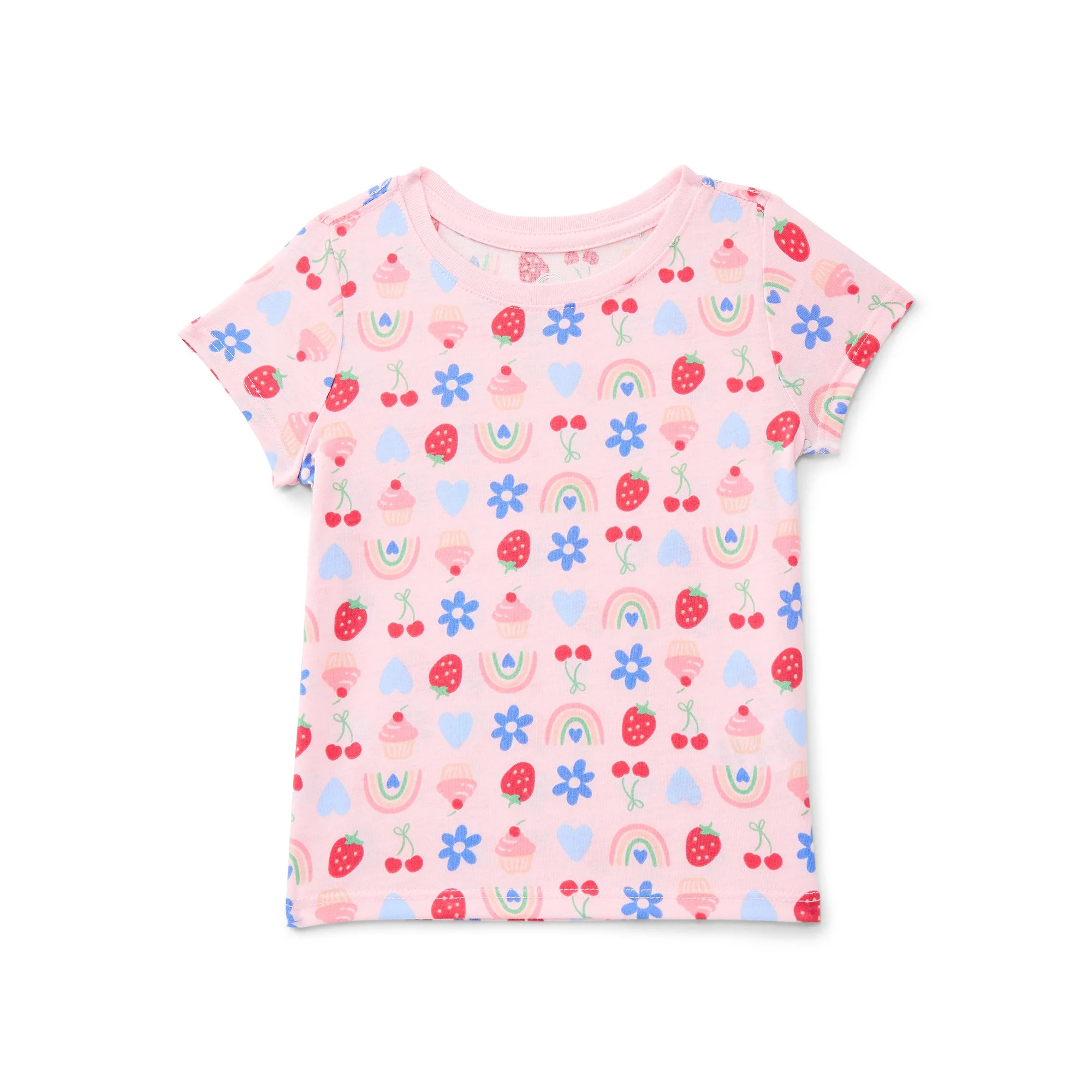 Wonder Nation Toddler Girls Tee with Short Sleeves, Sizes 18M-5T | Walmart (US)