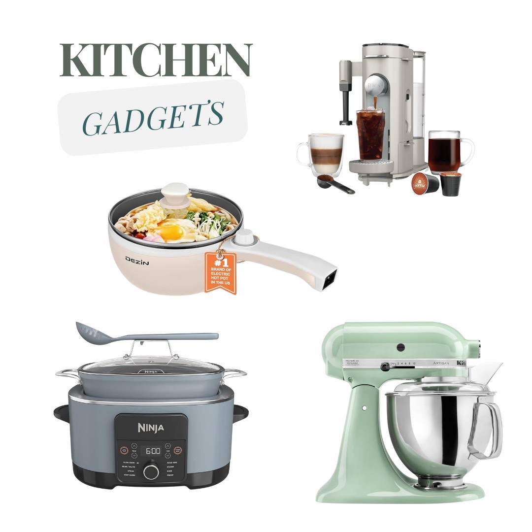 Kitchen Gadgets

-KitchenAid
-Ninja
-Crockpot
-Gifts for Bakers
-Christmas gift ideas for wife
-Christmas Gift Ideas for Her
-Coffee Lover
