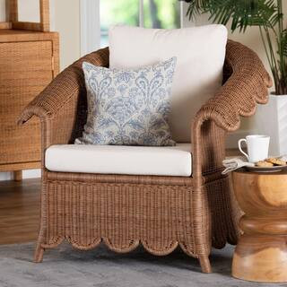 Detta Peanut Brown Rattan Armchair | The Home Depot
