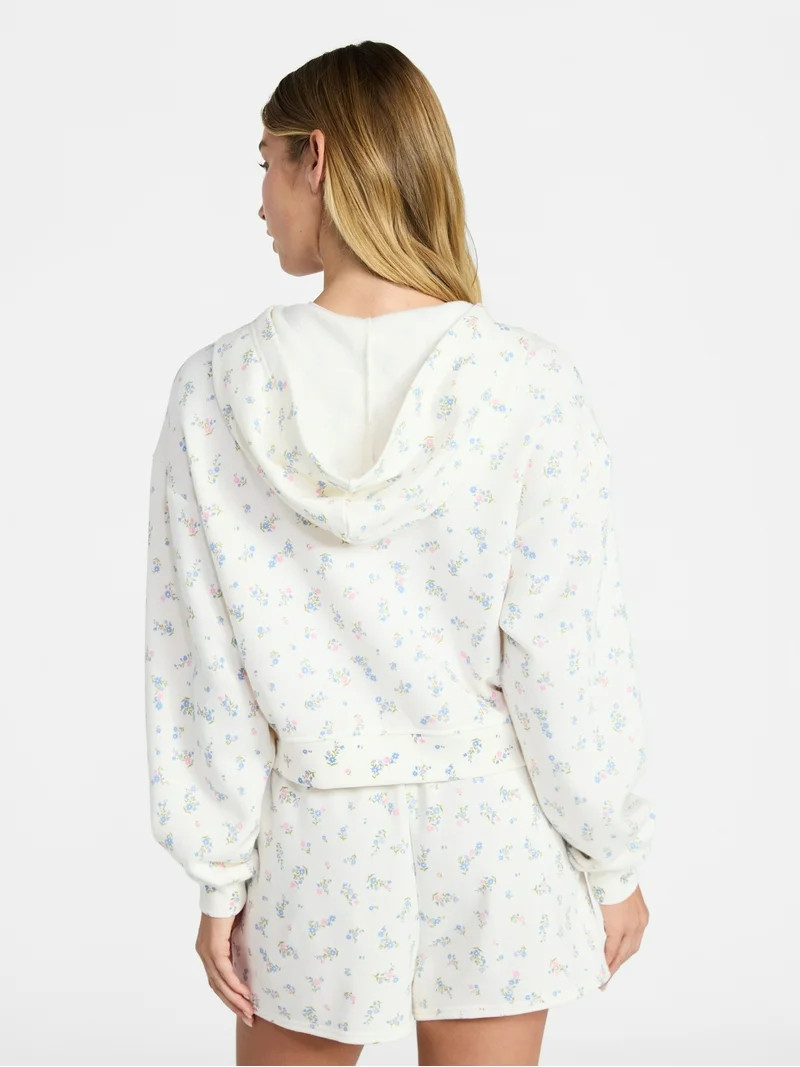 No Boundaries Boxy Zip-Up Hoodie, Women's XXS-XXL | Walmart (US)