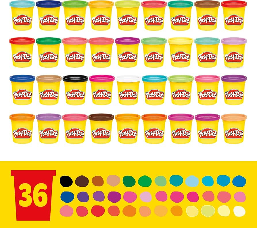 Play-Doh Modeling Compound 36-Pack Case of Colors, Non-Toxic, 3 Oz Cans of Assort. Colors, Back t... | Amazon (US)