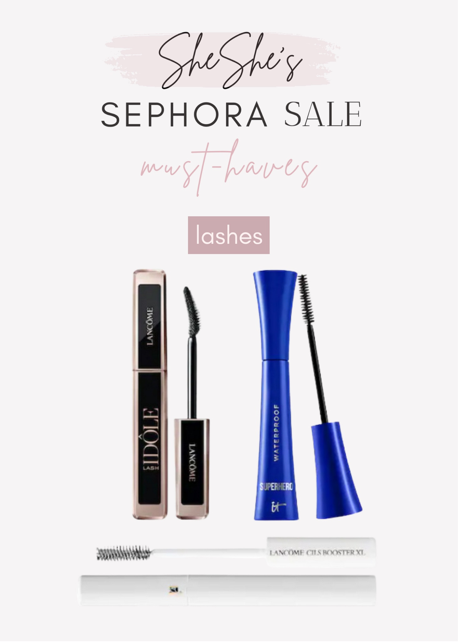 Mascara on sale. 
Sephora sale is now on for VIB and insiders. 30% off Sephora brands 
Rouge 20% off
VIB 15% off
Insiders 10% off 
Not a member then just go to their site Sephora.com and be an Insider by signing up with your email. That easy! 
Ends Monday night April 24th. Time to stock up, replenish and try new products. 
Makeup, skin care, hair products and hair tools, lipsticks and more.

#LTKBeautySale #LTKunder50 #LTKbeauty