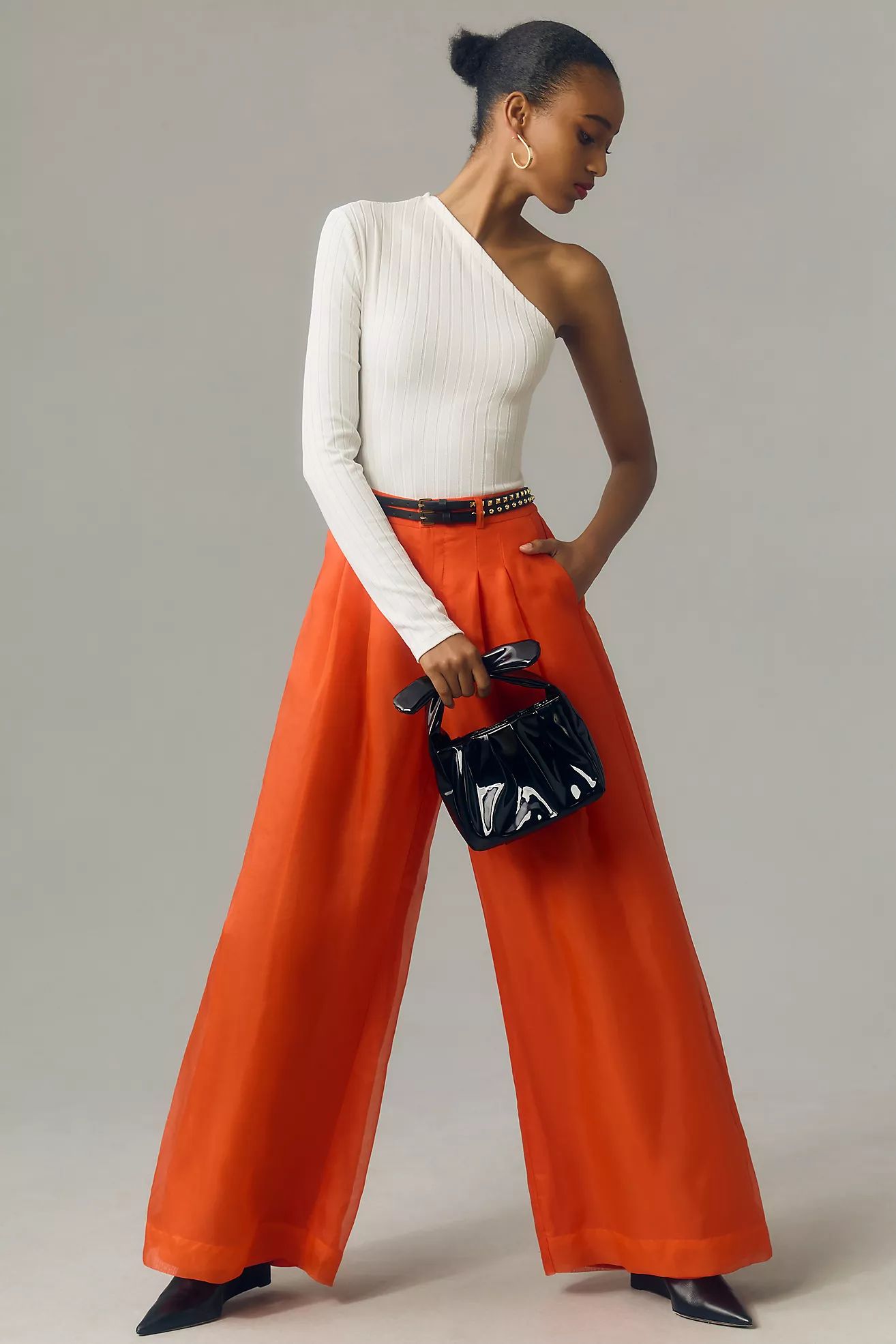 The Avery Pleated Wide-Leg Trousers by Maeve: Sheer Silk Edition | Anthropologie (US)
