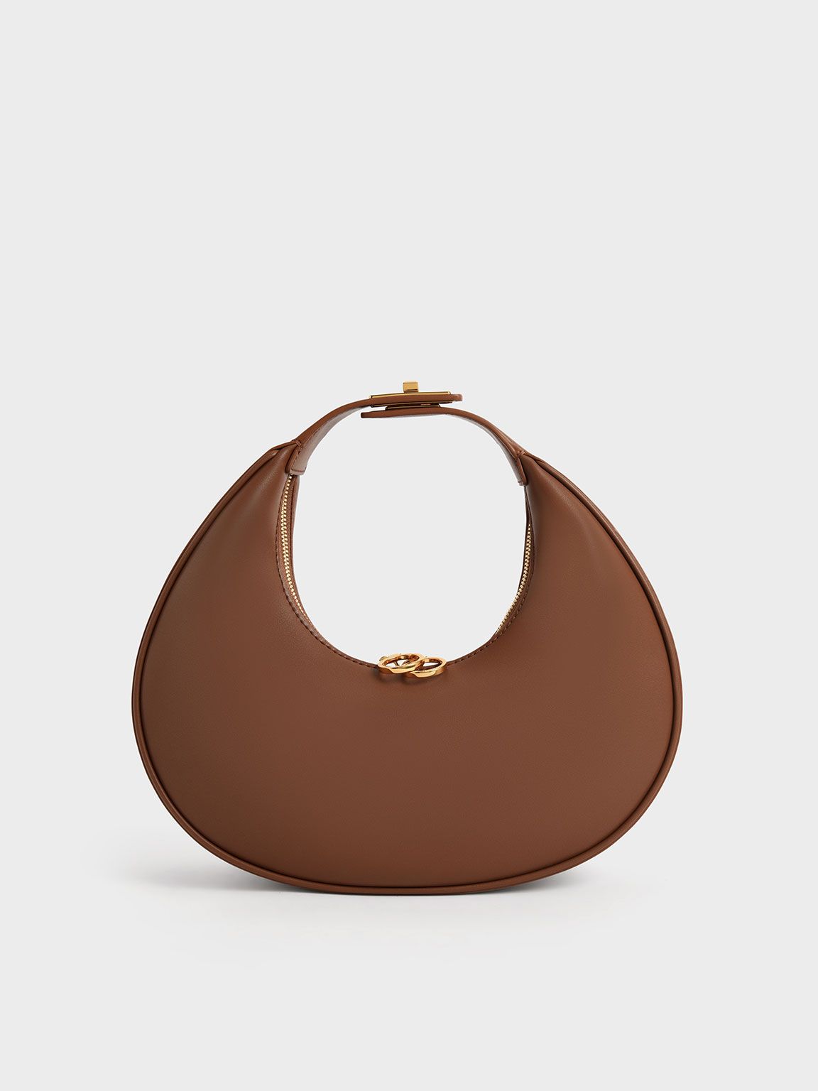 Brown Crescent Hobo Bag | CHARLES & KEITH | Charles & Keith US