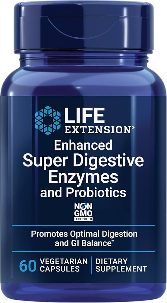 Life Extension Enhanced Super Digestive Enzymes & Probiotics -Vegetarian-Friendly Digestive Healt... | Amazon (US)