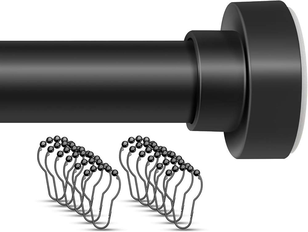 YNL Shower Curtain Rod with 12 Shower Curtain Rings, 34-82 Inches, Non-Slip, Never Rust, No Drill... | Amazon (US)