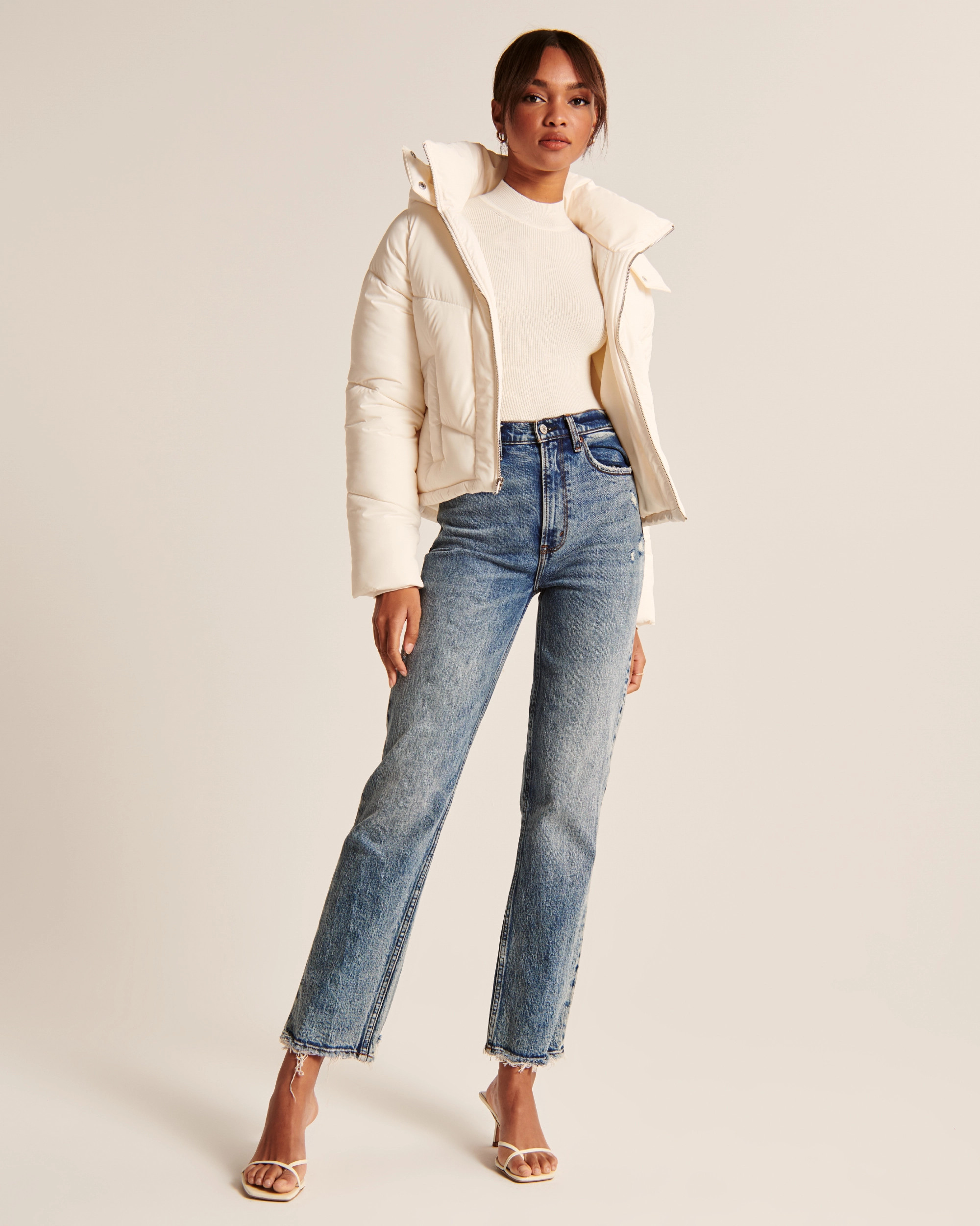 Hooded Mini Puffer Coat | Abercrombie & Fitch (US)
