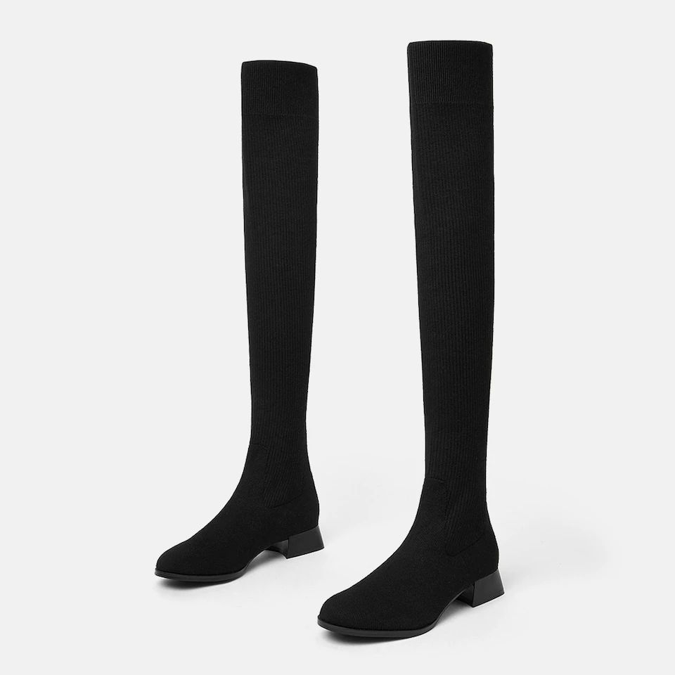 Round-Toe Over-the-Knee Boots | VIVAIA