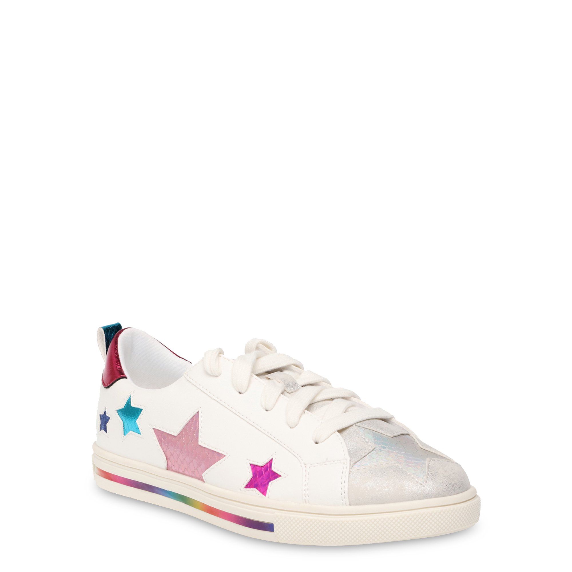 Wonder Nation Rainbow Star Low-Top Court Sneaker (Little Girls & Big Girls) | Walmart (US)