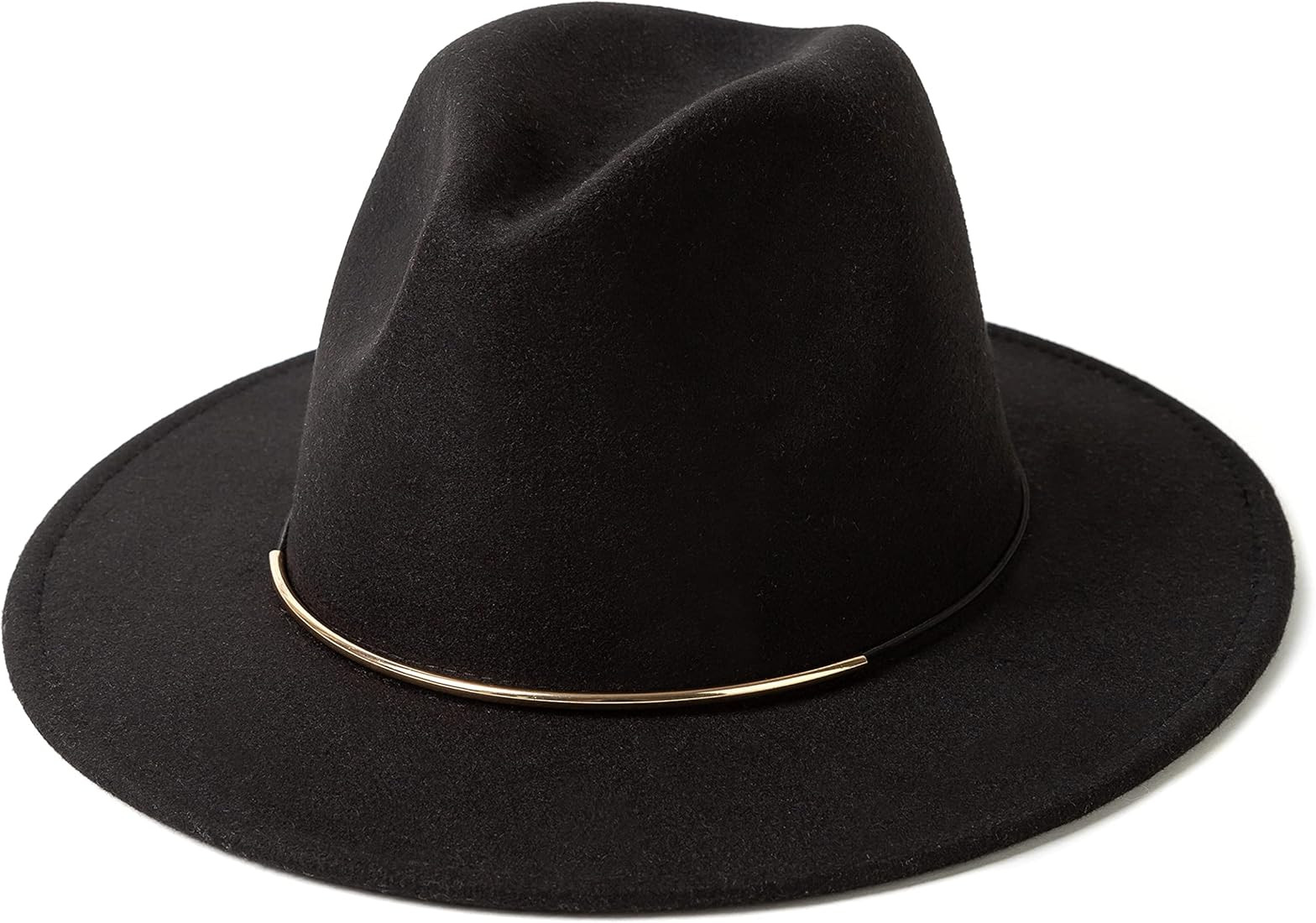 HUDANHUWEI Womens Fedora Hats with Belt Buckle Wide Brim Panama Fedora Cap | Amazon (US)