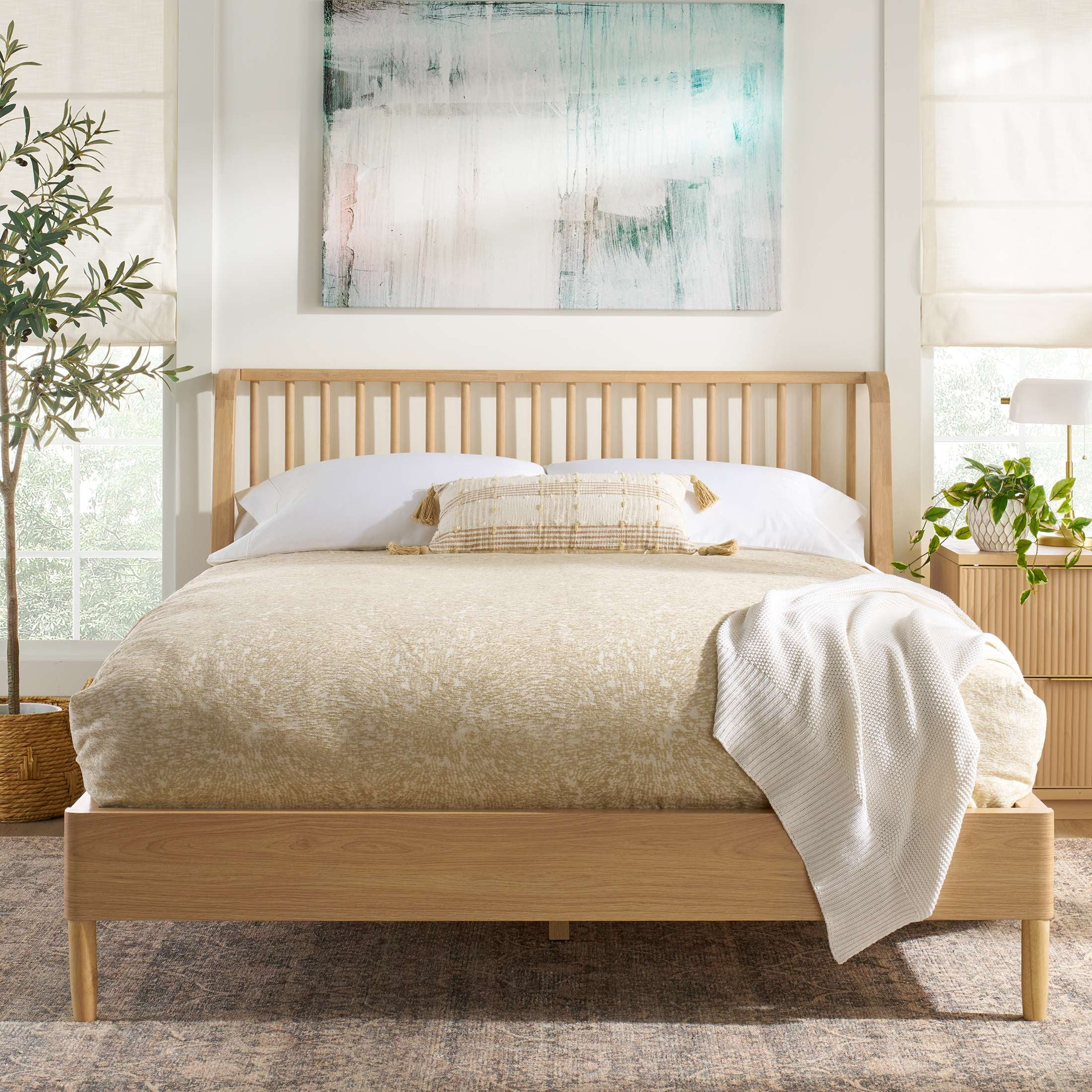 Better Homes & Gardens Lillian Spindle Bed, Queen, Natural Pine Finish | Walmart (US)
